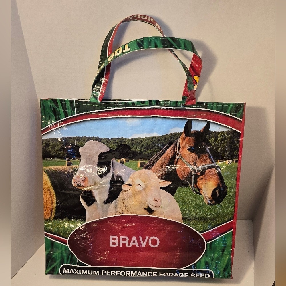 Tote Bag Handmade Bravo Multicolor Sturdy Cow Horseโ Sheep Grocery
